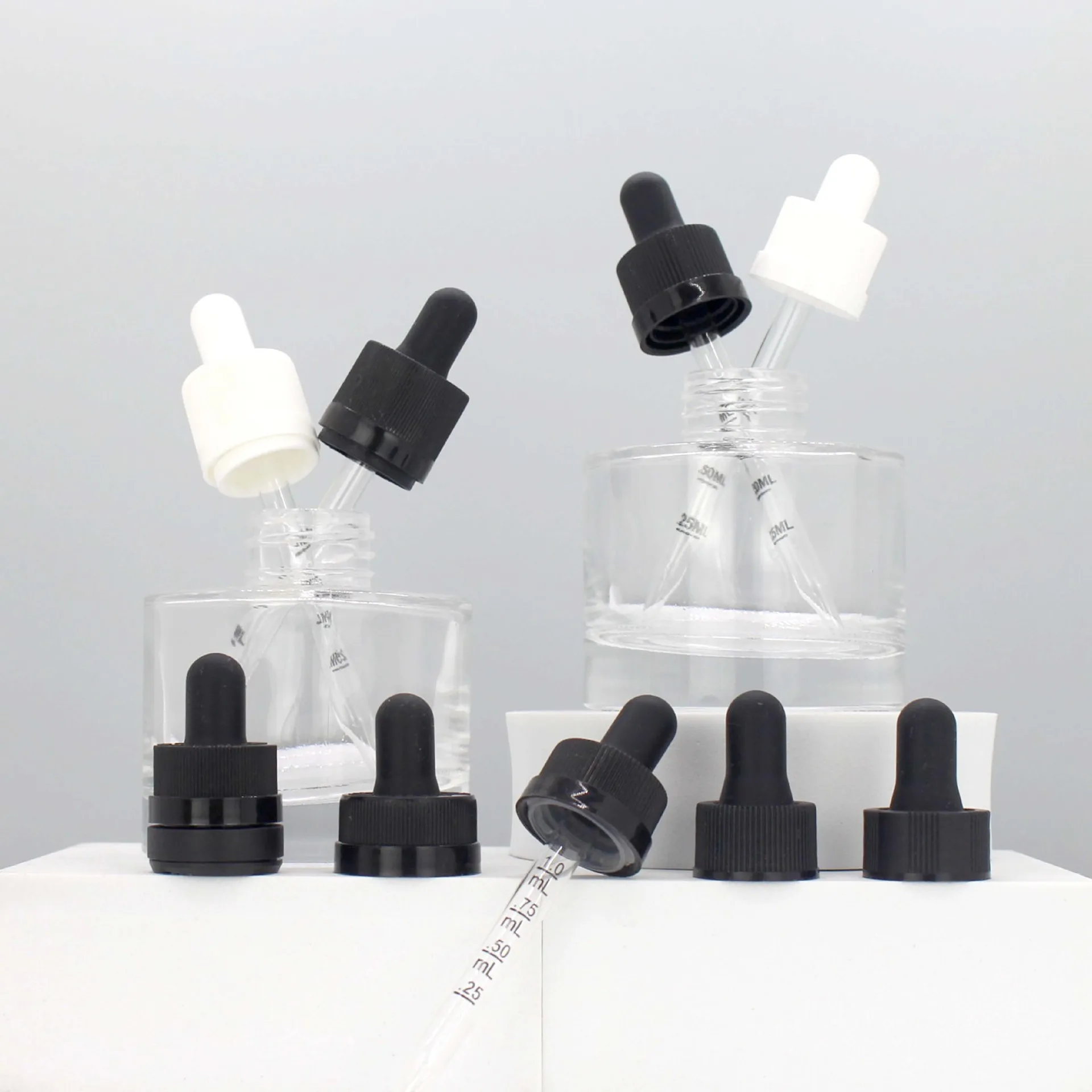 410 measured marked 1ml glass graduated dropper  essential oil  dropper cap  white anti theft dropper cap-29