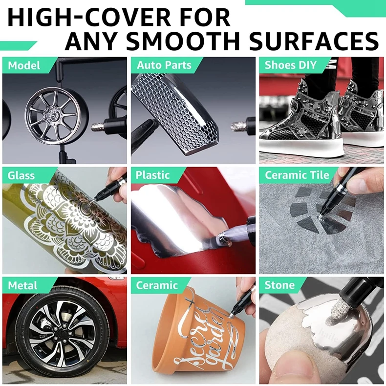 New Liquid Mirror Marker Silver Markers Pen Diy Reflective Paint Pens