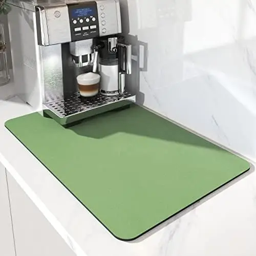 Modern Design Rubber Backed Dish Drying Mat Coffee Bar Accessories that Fits Coffee Maker Hide Stain Feature Kitchen Counter Pad