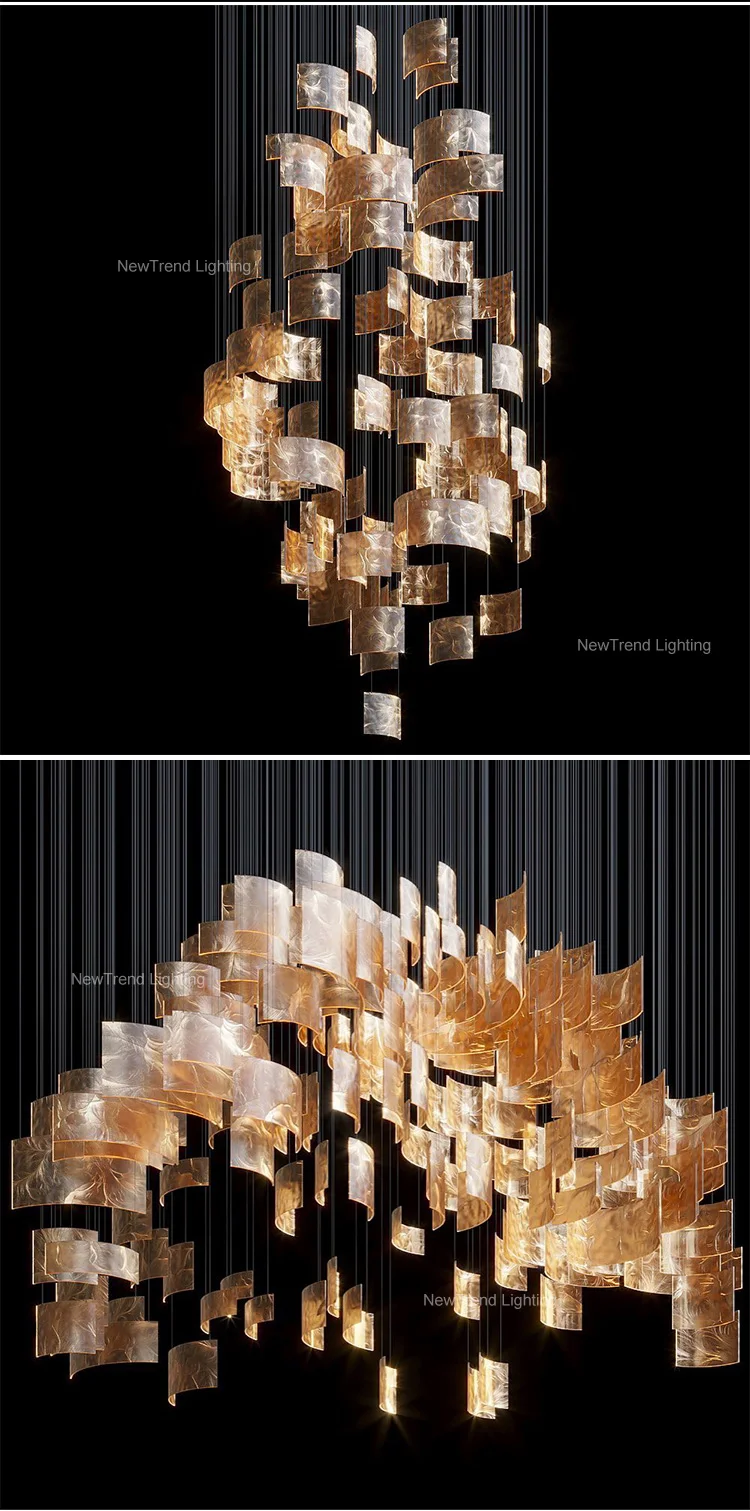 cpl 353 contempoarry custom indoor decoration lamp hotel villa staircase led chandelier light-2