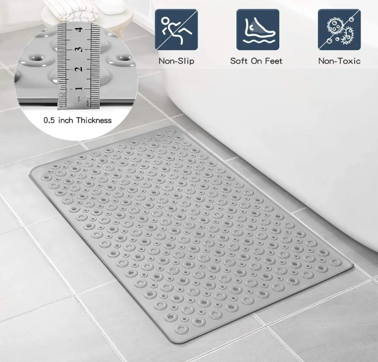 Hot Sale Bathtub Shower Mat Non-Slip Shower Upgrade Reinforced Large Suction Cups Circle Hole Massage Enlarged Design