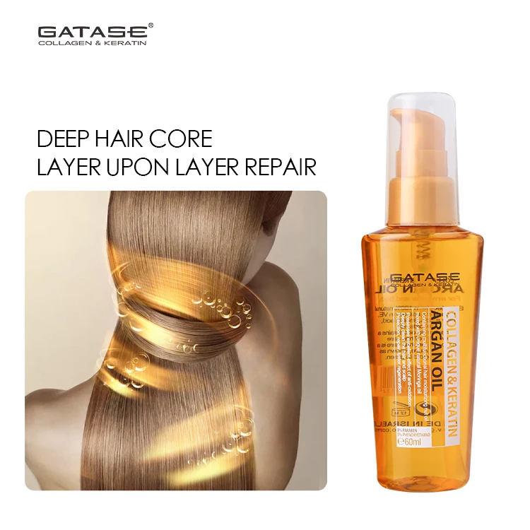 Collagen and keratin Hair cosmetic hair oil type repair damaged hair private label argan oil morocco