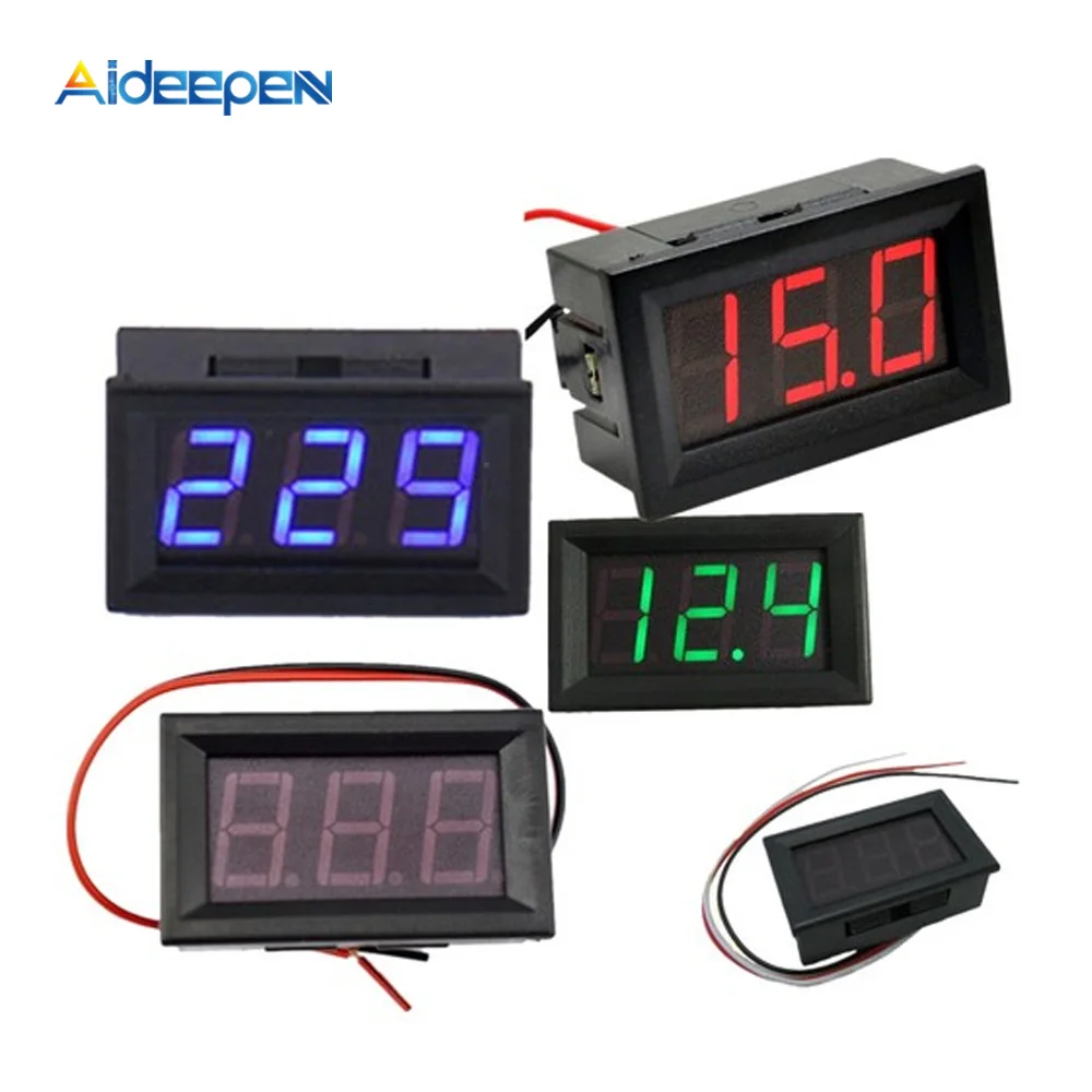 0.56" DC AC 5V-30V-500V Digital Voltmeter Voltage Panel Meter Color LED Display 