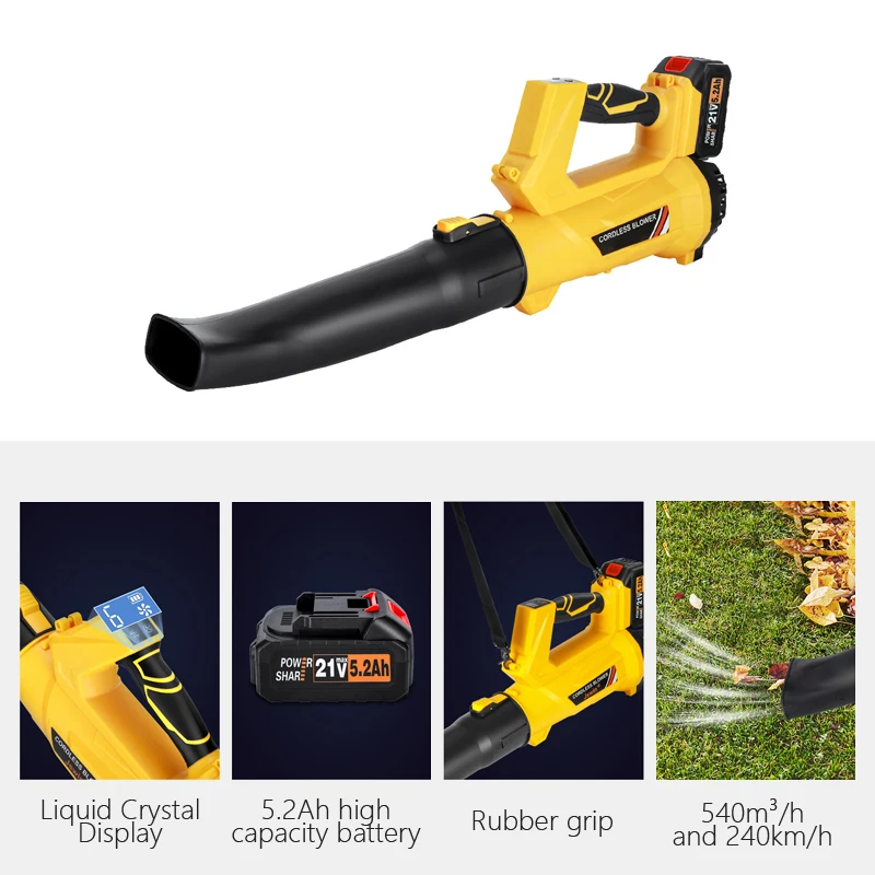 Lightweight Handheld Garden Leaf Blower , Quiet Cordless Electric Air Blower 2