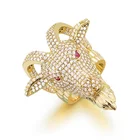 Jewelry Ring Bling Jewelry Mens Micro Pave Cz Cubic Zirconia Iced Out Hip Hop Goat Ring