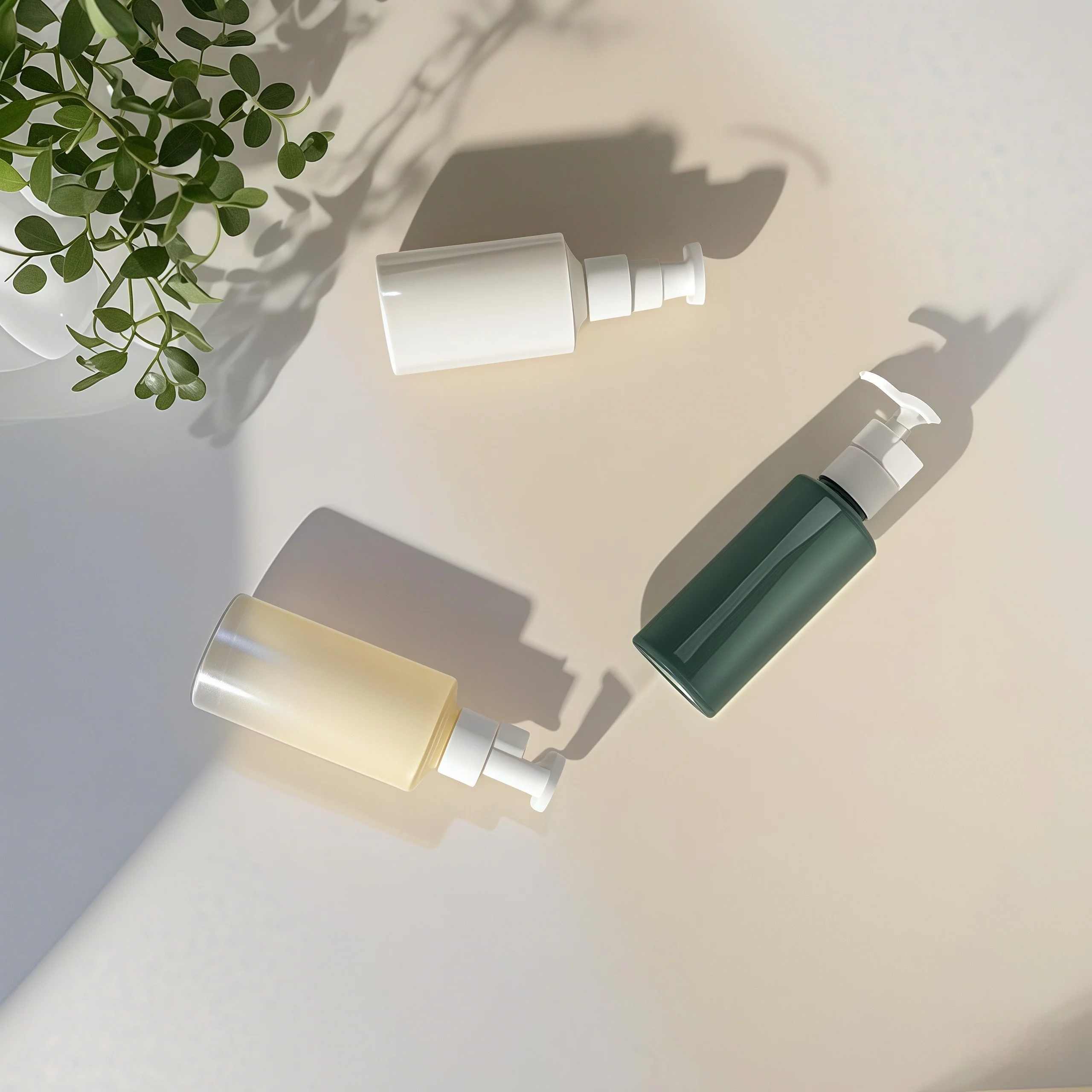 300ml-500ml PET Cylinder-Shaped Lotion Pump Bottle for Cosmetic Packaging with Customizable Logo Print