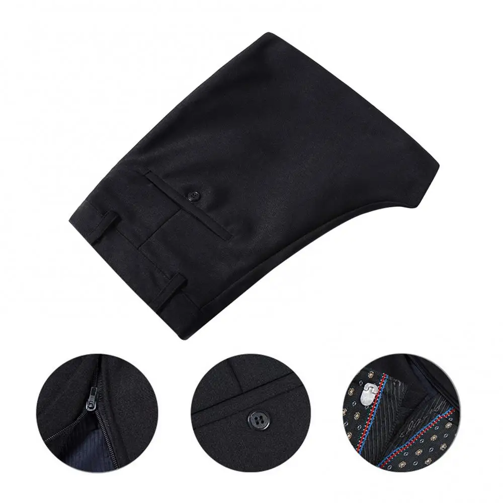 Men's Warm Casual Long Trousers Zipper Pockets Autumn Winter Classic