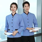 Shirts Manufacturers New Green Blue House Keeping Restaurant Waiter Shirts Uniform