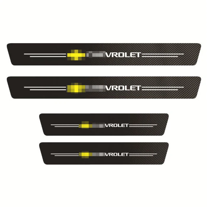 4 PCS Car Door Sill Protectors, Anti Scratch Carbon