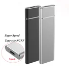 M2 M2 Type C Aluminum M2 Ssd Enclosure Nvme NGFF External Hdd Enclosure For Hard Disk Drive