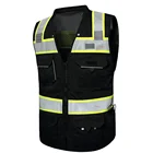 Vest Vests Wholesale Vest Custom Logo Traffic Security Guard Vests Work Black Construction Safety Vest