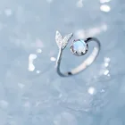 Jewellery R2021 Christian Gifts Jewellery Silver Glass Adjustable Ring Fishtail Diamond Ring