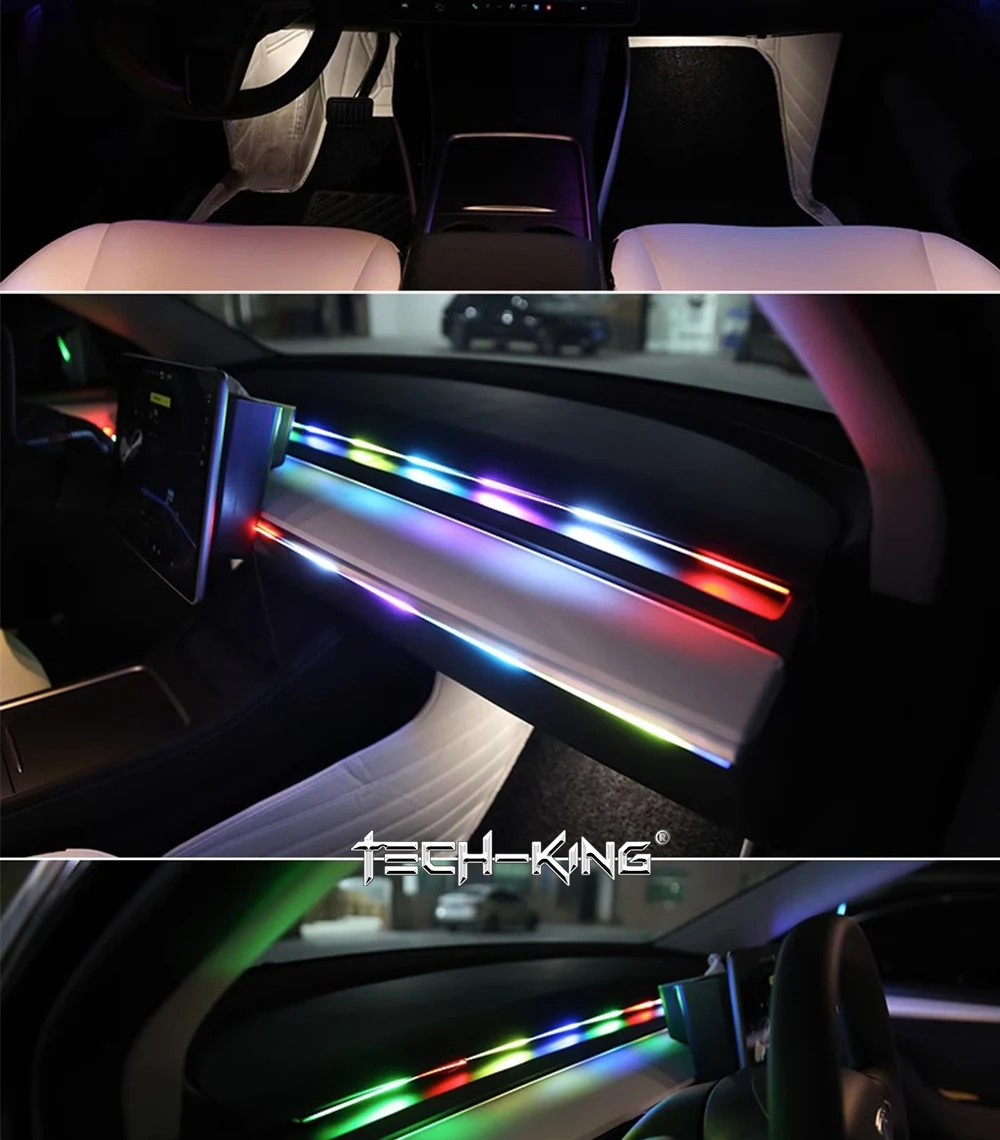 New, automotive fiber optic cold light RGBW 110cm mood lamp, hidden color APP acrylic voice-controlled music mood lamp