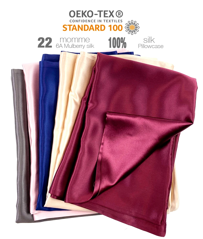 Wholesale 19mm 100% Comfortable Organic Luxury Queen Size Silk pillow case mulberry Pillowcase Set