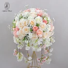 Wedding High Quality Blue White Pink Artificial Silk Flower Ball For Party Hotel Wedding Table Decorative Flowers