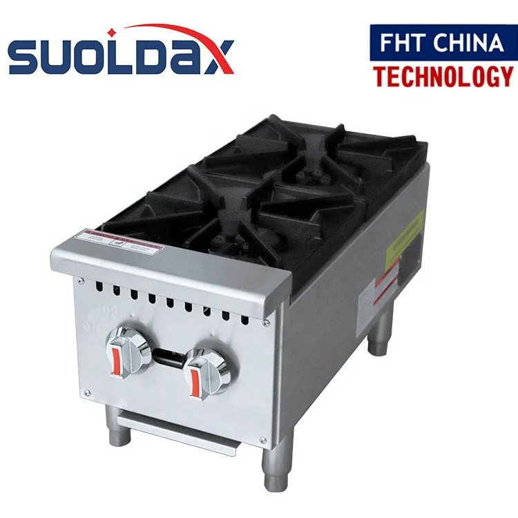 Souldax FHT-CHINA ETL Certificate Commercial Cooking range cooker restaurant two burner gas stove hotplate(HLS-2)