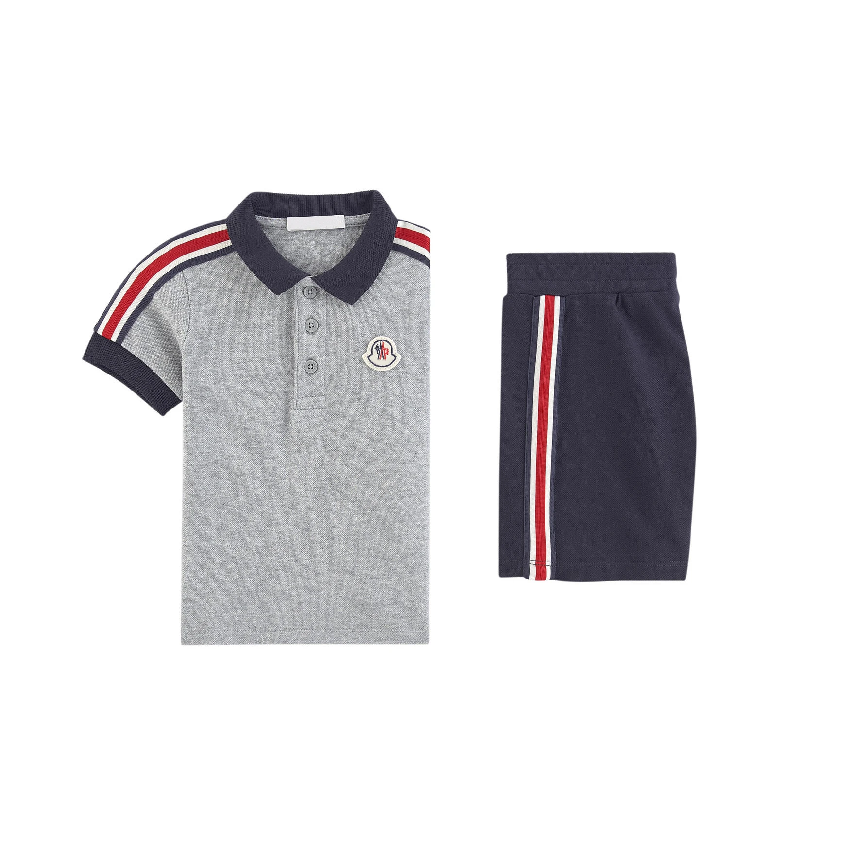 OEM/ODM Custom Logo Printed Summer Boys Clothing Sets Kids Baby Boy Stripes Shirts and Shorts Children Clothing Two Piece Sets