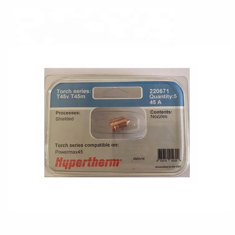 Pack of 5 Genuine Hypertherm Powermax 45 Nozzle 220671 