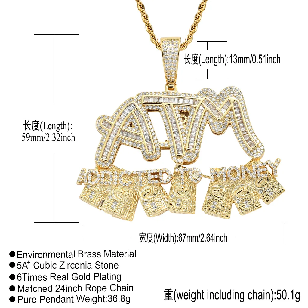 personalised custom diamond jewelry necklace purchasing agent,men women hip hop copper gold plated $ dollar necklace chain