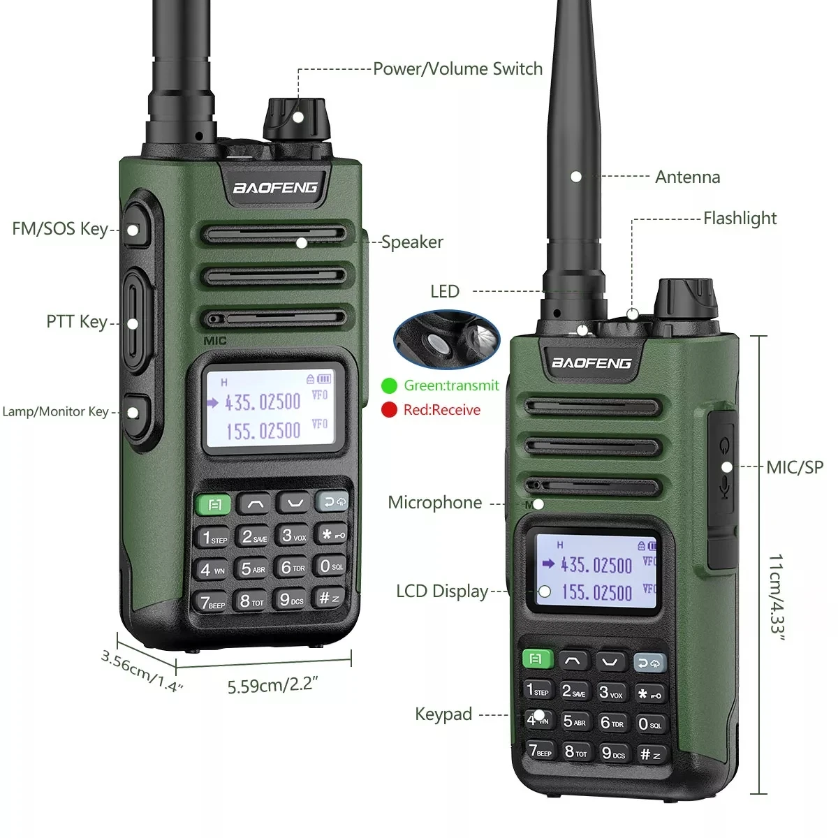 2024 Baofeng UV-13 Pro 10W Walkie Talkie Transceiver GMRS 136-174/400-520MHz With Type-C Charger UV13 pro Two Way Radio