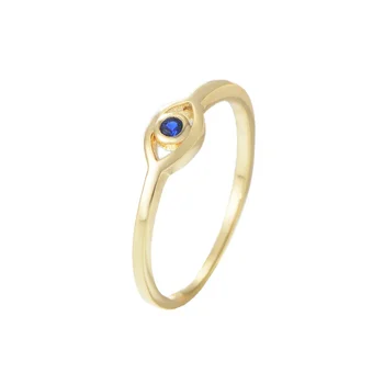 2022 new style luxury 14k gold plated custom ring 925 sterling silver eye rings for women