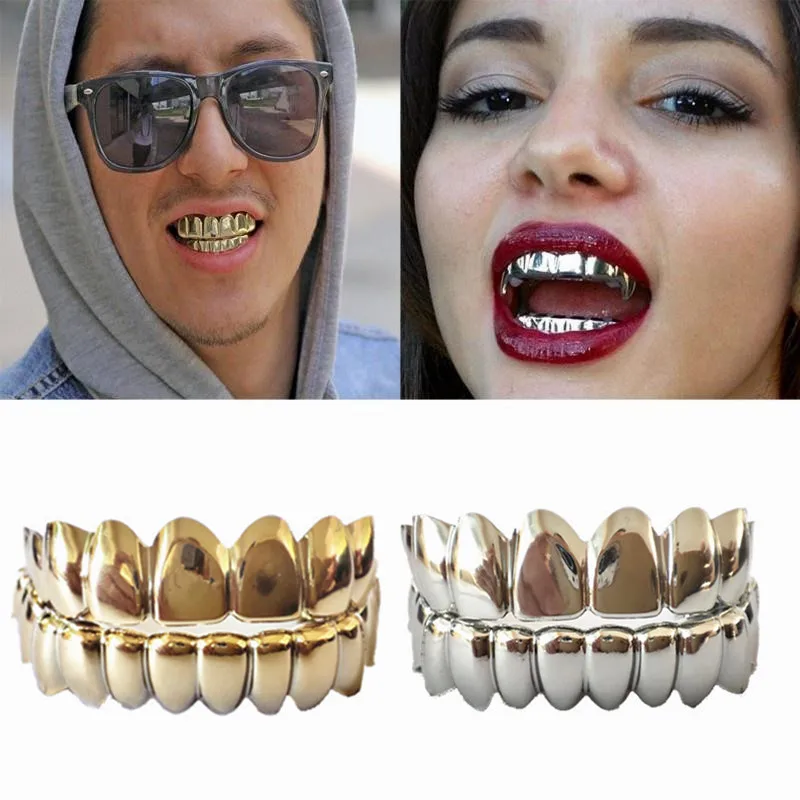 Sowsmile Hip Hop Gold Silver Real Silicone Gel Snap On Dental False