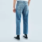 Jeans Jean Jeans Jeans Mens Overall Hot Sale Fashion Cotton Taper Knee Ripped Jeans Blue Man Denim Jean