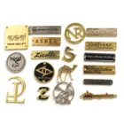 Name Handbags Gold Color Metal Labels Engrave Concave Name Tags Metal Plates For Handbags Brand Logo Custom Metal Tags