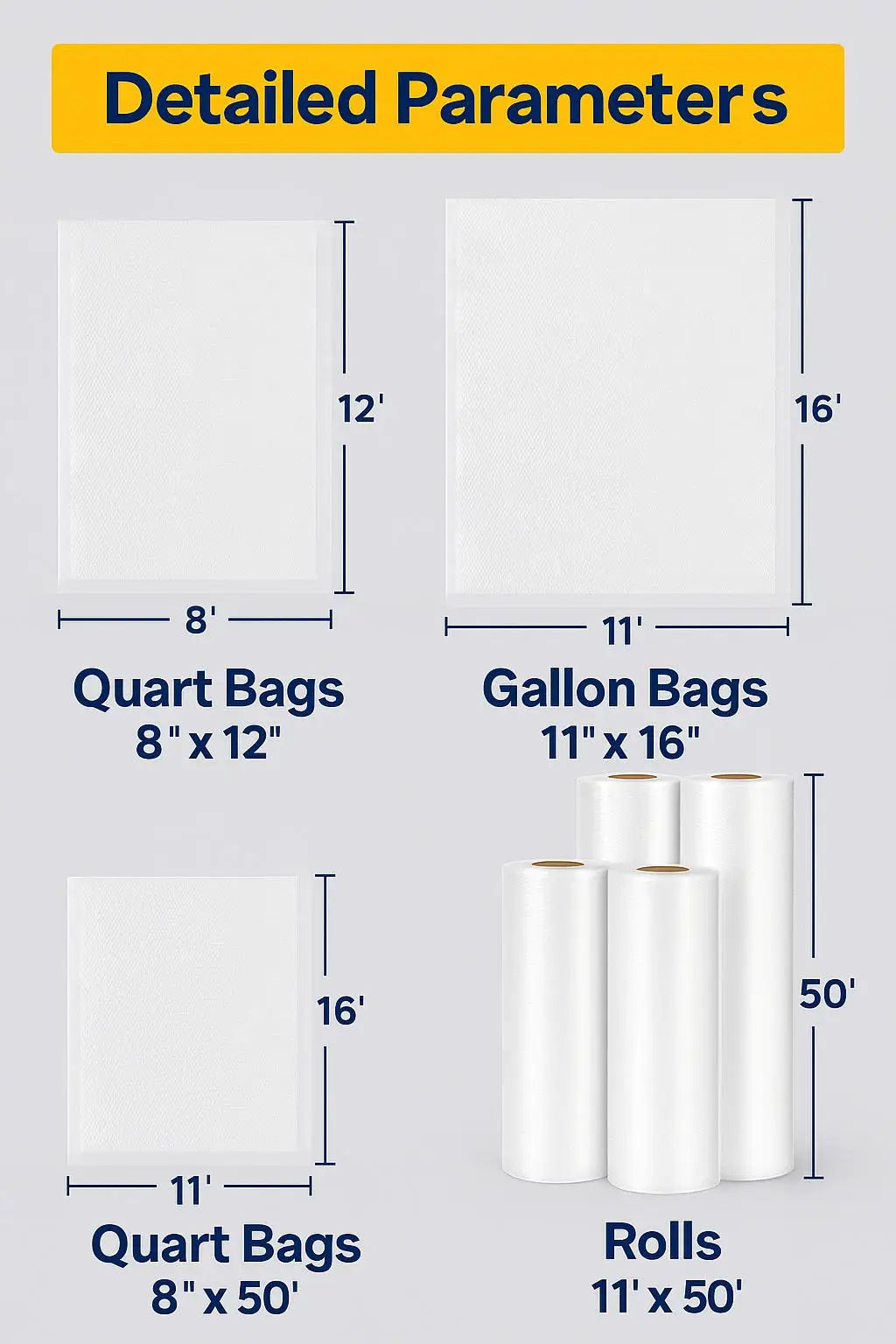 Custom Printed Microwaveable PE Vacuum Sealer Bags Heat Seal Handle Odor Proof for Sous Vide Food Storage Flour Fertilizer Feed - detail 6