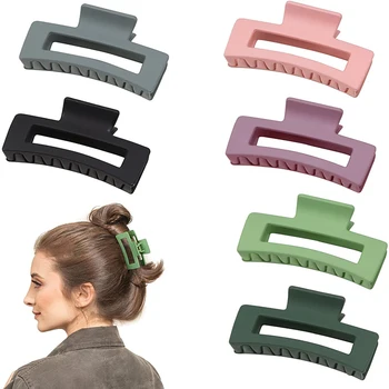 SongMay  Wholesale Transparent Square Hair claw clips for women accessories solid color square rectangle hair clips