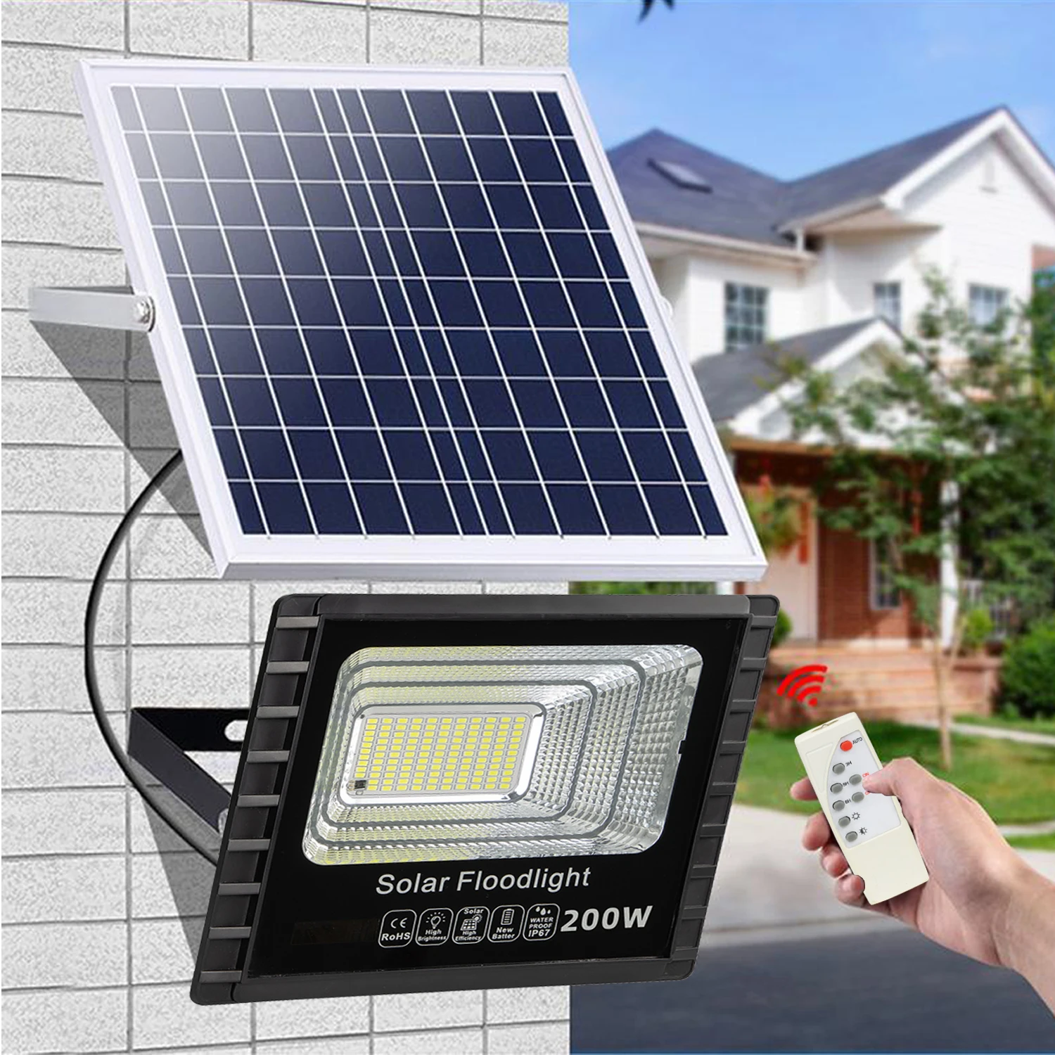 200w Recyclable Energy Green Clean Power Solar Garden Flood Lights Led