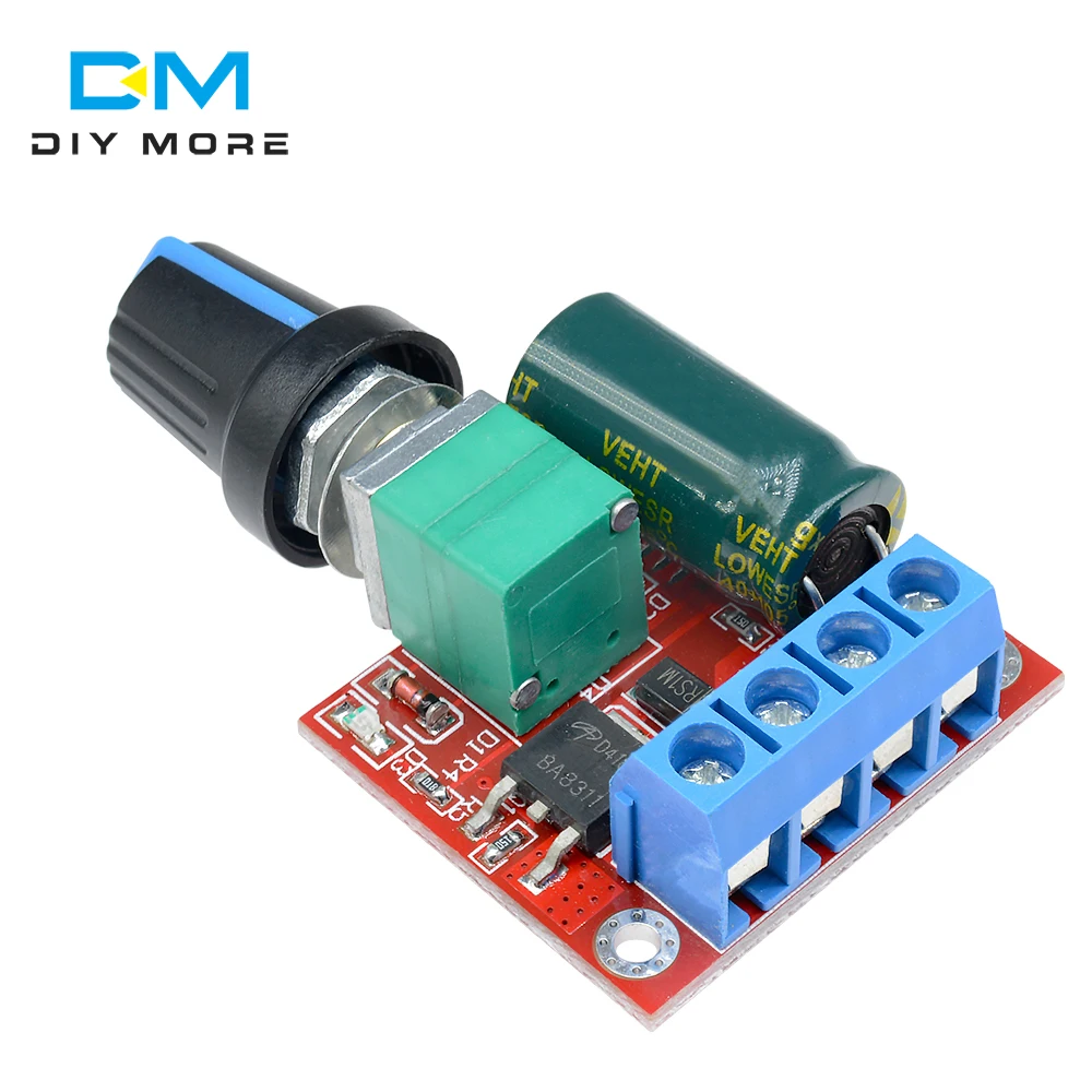 Mini DC Motor PWM Speed Controller 4.5V-35V Speed Control Switch LED Dimmer 5A 