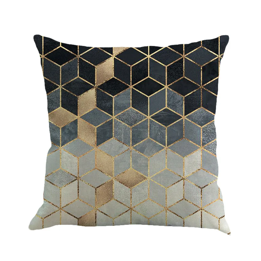 Rose Gold Pillow Case Geometric Throw Waist Cushion Covers Bed Sofa Home Car 