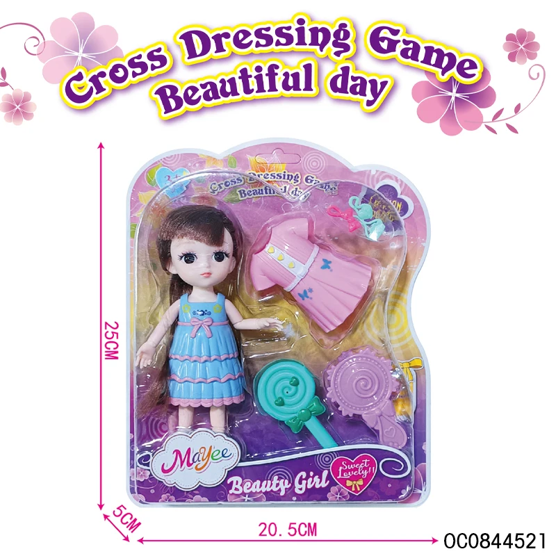 6.5 inch interactive baby doll diy toy with price for kids cartoon toy with dress