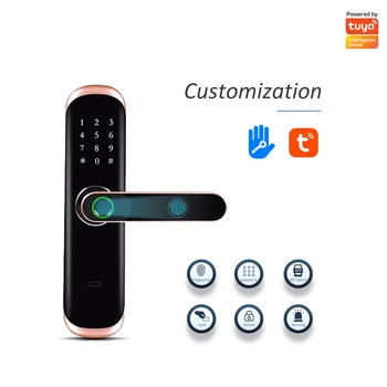 RSH Fingerprint Lock WiFi Touch Screen IC Card digital Smart locks With Mechanical Key For Tuya Hotels Security smart door Lock