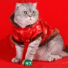 For Cape Pet Chinese New Year's Festive Tang Suit For Cat Autumn And Winter Warm Cape Chinese Style Pet Clothing