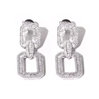 Stud New Designs White Gold Filled Jewelry Classic Minimalist Diamond Chain Earrings Stud