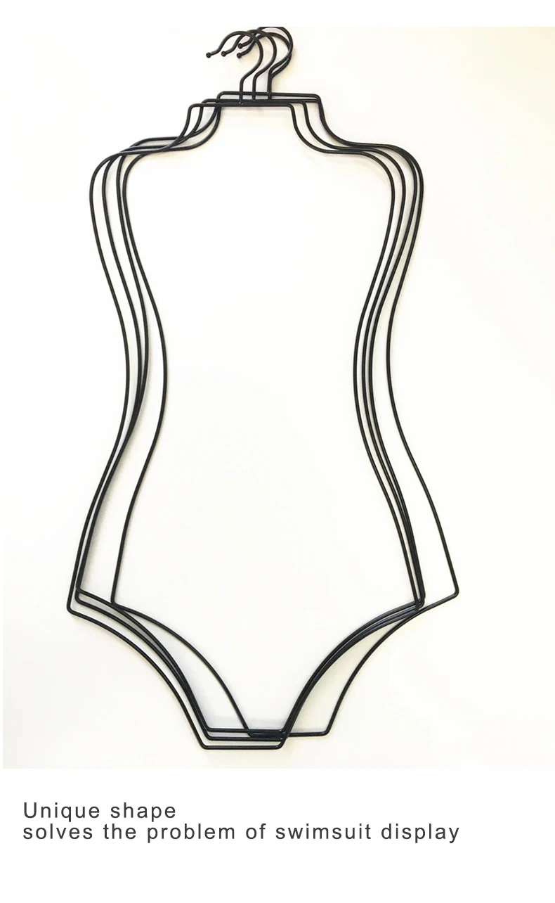 Body Shape Gold Metal Bikini Hangers For Display Swimwear Display Metal