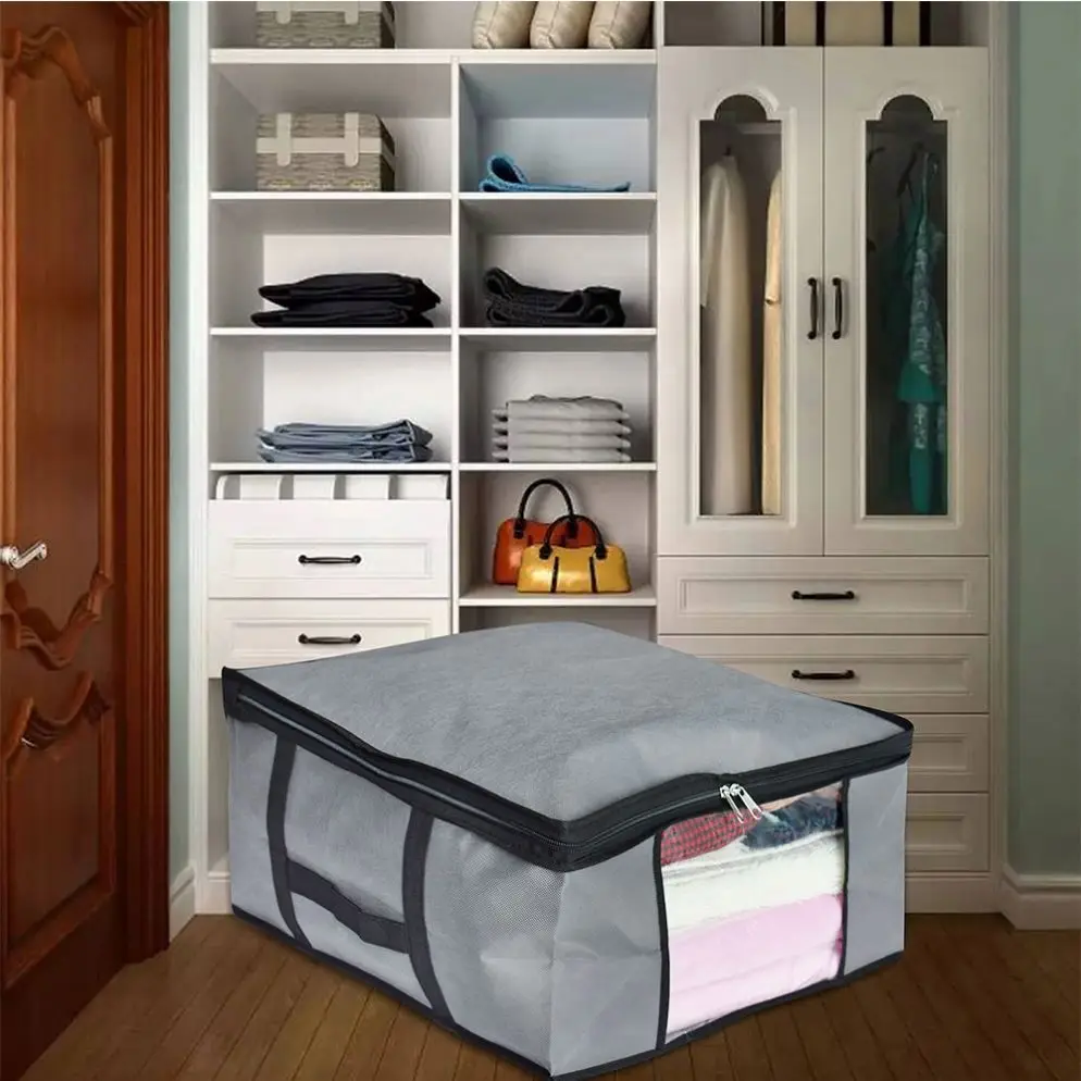 Wholesale Soft Organizers Storage Bag, Set of 2 Clothes Blanket Comforter Duvet Quilt Storage Bag Containers For Closet Shelf/