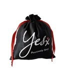 Silk Wedding Bags Custom Logo 26x30cm Luxury Silk Wedding Gift Pouches Black Satin Favor Bags