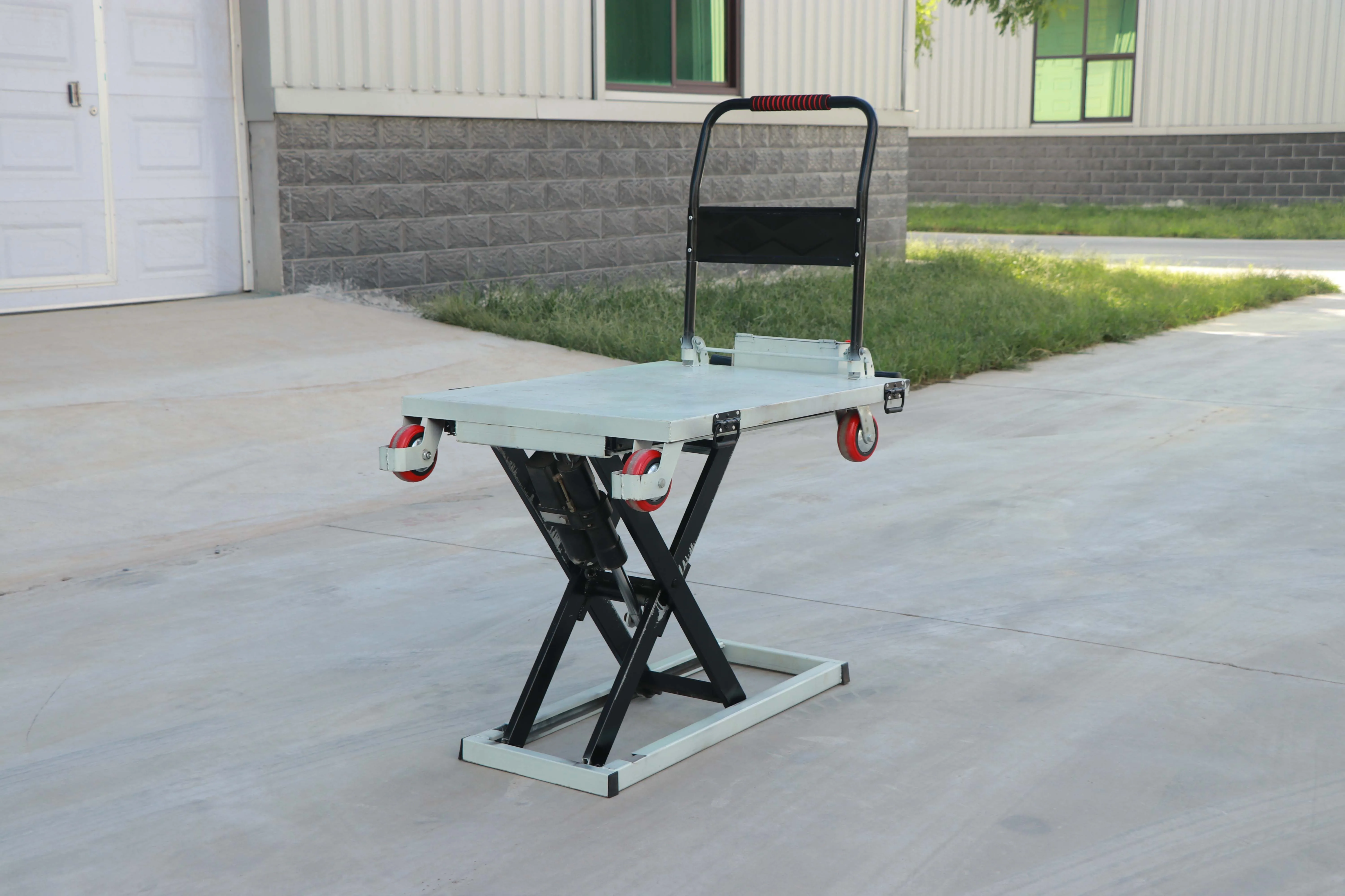 Portable Electric Hydraulic Lifting Flatbed Handcart Scissor Type