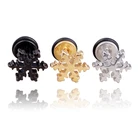 Studs Factory Price Korean Stainless Steel Jewelry Bulk Summer Fashion Cross Mini Flower Earring Studs