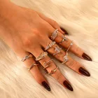 Ring Fashion Rings Hot Ring Set Fashion Bohemian Style Diamond-encrusted Ring Set Wedding Accessories Women
