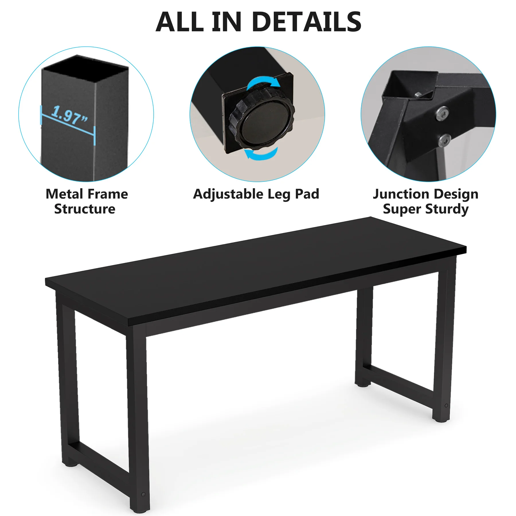 New Design Cheap Modern Black Wood Simple Computer Desk Wholesale