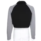 Fashion Zipper Hoodies Autumn/Winter Fashion High Neck Zipper Style Contrast Color Hoodies For Women