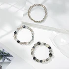 Beads String Fashion Jewelry Glass Beads Natural Stone String 3 Sets Beaded Bracelets