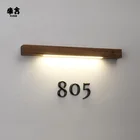 Number Name Sign Customized Personalized Creative Number Plate Hotel Wooden Luminous Doorplate Interior Office Sign