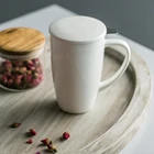 Coffee White Elegant High Quality Custom Afternoon Tea Coffee Ceramic Mugs With Infuser And Lid