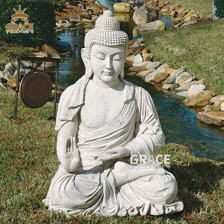 Escultura De Buda Tallada En Piedra De Jard N Estatua De Pie De Granito