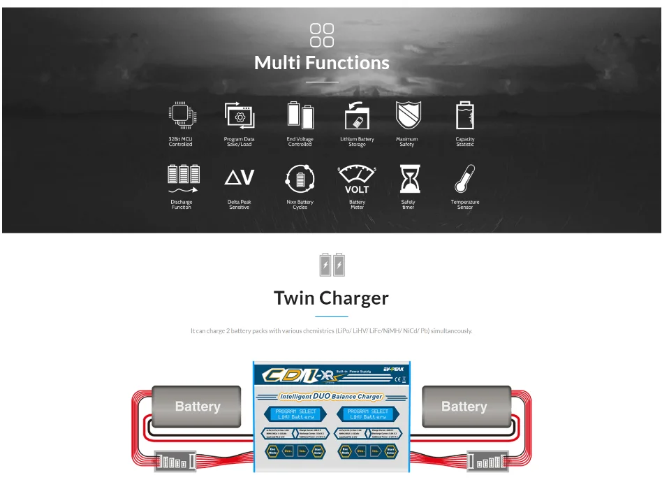 Aircraft model-CD1-XR dual-channel 100W lithium battery high-power intelligent balance charger manufacture